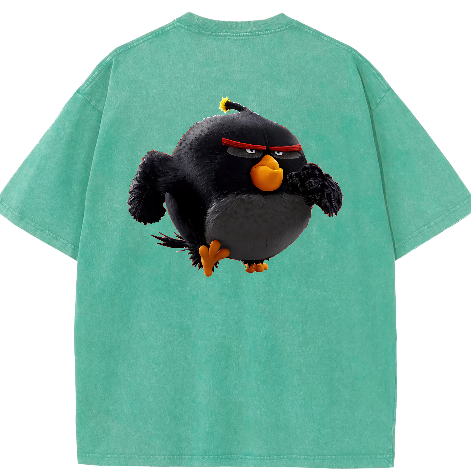 （画像用） Angry Birds アングリーバード 綿100% ヴィンテージ風 半袖Tシャツ（背面プリント）